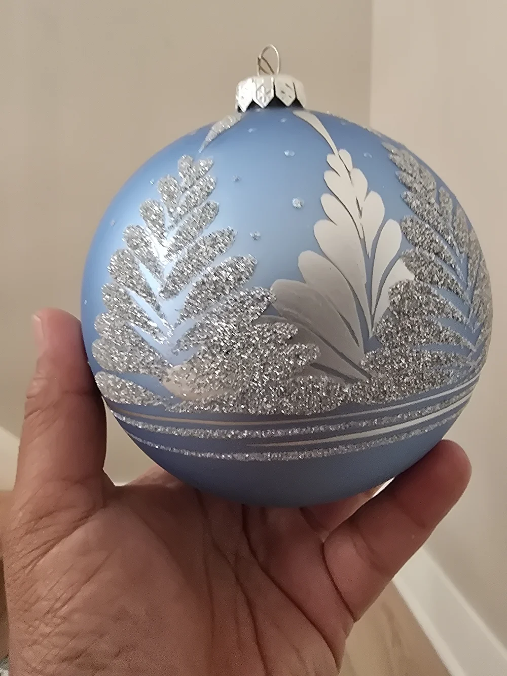 VTG Impuls Mouth Blown 2 LARGE Polish Glass Ball Christmas Ornament Made Poland